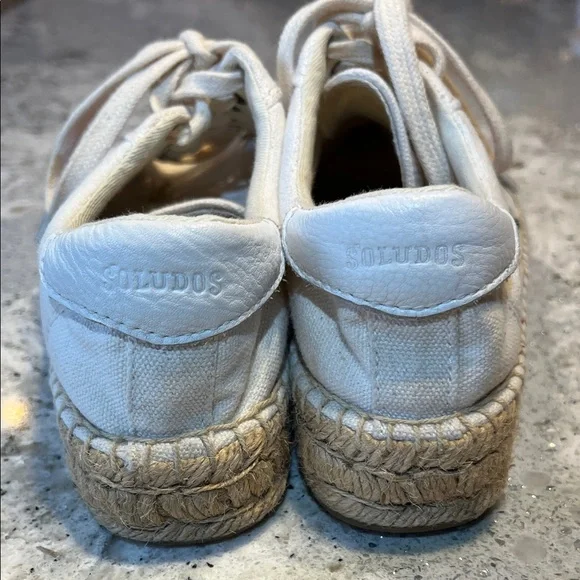 Soludos Cream Floral Espadrille Sneakers Size 7 - Picture 6 of 9